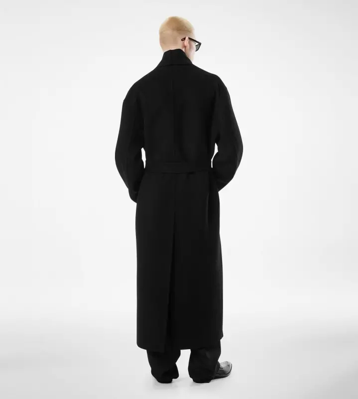 DOUBLE SPLITTABLE WOOL CASHMERE SHAWL COAT BLACK online